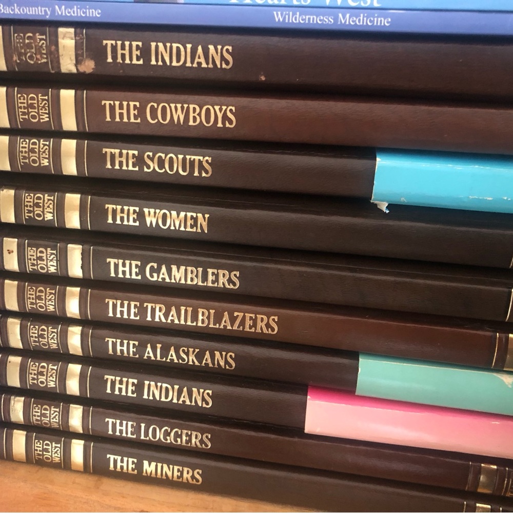 Half-set of iconic Western history “leatherette” bound books, circa 1970’s.